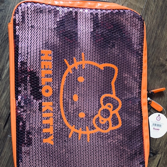 HELLO KITTY-LARGE (NWT) Purple Sequins Large iPad Sleeve - Picture 6 of 16